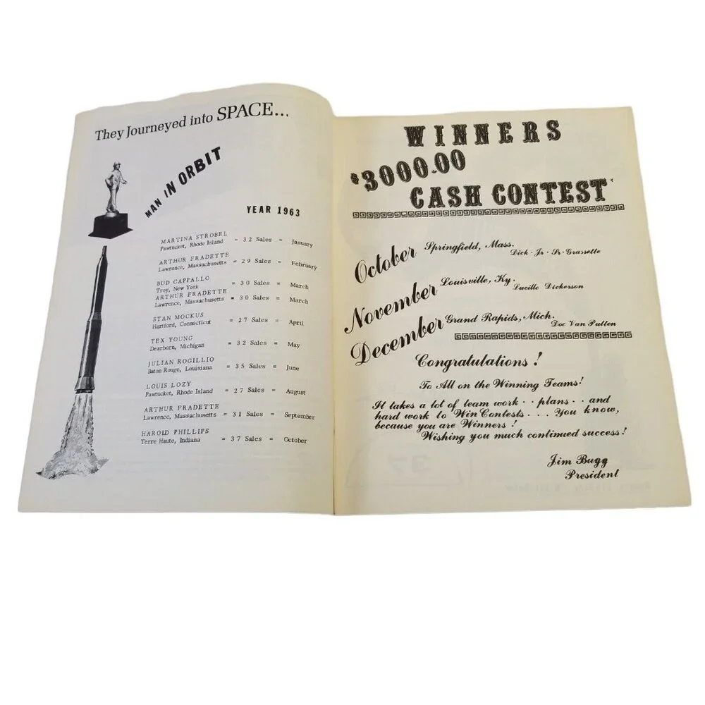 Vtg 1963 Fairfax Industries Orbit Magazine Ca sh Contest Winners Vol 3 Number 1
